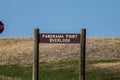 Sign indicating Panorama Point Overlook in the Badlands National Park. Royalty Free Stock Photo