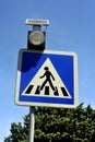 Indicating a protected crossing on the road for pedestrians Royalty Free Stock Photo