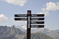 Sign indicating the ski slopes in Valloire Royalty Free Stock Photo