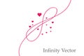 Sign of infinity and hearts icon. Element of wedding for mobile concept and web apps illustration. Thin line icon for Royalty Free Stock Photo