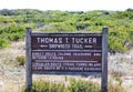 Sign with information about the Thomas T Tucker Shipwreck Trail Royalty Free Stock Photo