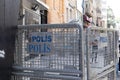 A sign with the inscription Police. Police fence in Turkey