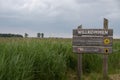 A sign with the inscription `Welcome National Park Vorpommersche Boddenlandschaft`
