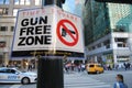 Gun Free Zone Sign, Times Square, NYC, NY, USA