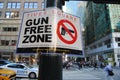 Times Square, Gun Free Zone, NYPD Vehicle, NYC, NY, USA Royalty Free Stock Photo