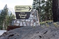 Mammoth Lakes, CA : SIgn for the Inyo Earthquake Fault in the Inyo National Forest Royalty Free Stock Photo