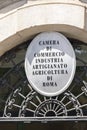 Sign of the Italian Chamber of Commerce in Rome Royalty Free Stock Photo