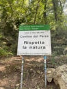 Sign in an Italian national park saying - Respect the nature