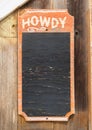 A sign that just says Howdy