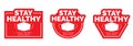 Stay healthy, Face mask required, vector. Stop red icon. Sign Stop, keep distance. Hand illustration with stop Royalty Free Stock Photo
