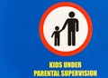 Sign KIDS UNDER PARENTAL SUPERVISION Public Illustration Royalty Free Stock Photo
