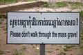Sign at the Killing Fields of Choeung Ek Royalty Free Stock Photo