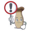 With sign king trumpet mushroom character cartoon