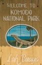 The sign for Komodo National Park - World Heritage Site - Indonesia Royalty Free Stock Photo