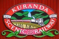 Sign of Kuranda Scenic Railway Line, Queensland Australia.