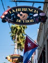 Sign for La Herencia cigar store and bar Royalty Free Stock Photo