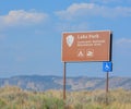 The sign for Lake Fork states it is part of the Curecanti National Recreation Area at Blue Mesa Reservoir and it is handicapped ac