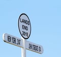 Sign in The Land`s End area, Cornwall, England, United Kingdom. Royalty Free Stock Photo