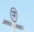 Sign in The Land`s End area, Cornwall, England, United Kingdom. Royalty Free Stock Photo
