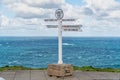 Sign at Lands end in Cornwall Royalty Free Stock Photo