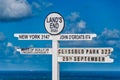 Sign at Lands end in Cornwall Royalty Free Stock Photo
