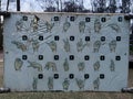Sign language alphabet displayed on an outdoor educational board Royalty Free Stock Photo