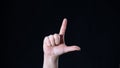 Sign language, the alphabet letter: L Royalty Free Stock Photo