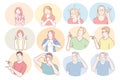 Sign language, gestures, hands communication concept Royalty Free Stock Photo