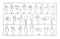Sign language with hands ABC, for deaf mutes a Sign language ASL Alphabet / Vintage and Antique illustration from Petit Larousse 1