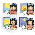 Sign language for kids character time Royalty Free Stock Photo