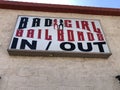 SIGN in Las Vegas.. Bad girl bail bonds in and out Royalty Free Stock Photo