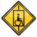 Sign lift for wheelchair users