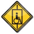 Sign lift for wheelchair users Royalty Free Stock Photo
