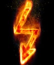 Sign of lightning with burning effect Royalty Free Stock Photo