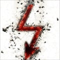 Sign of lightning with burning effect Royalty Free Stock Photo