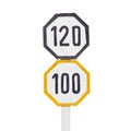 Sign limit speed for train
