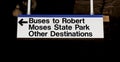 Sign at LIRR for bus to Robert Moses State Park