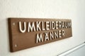 Sign Locker room sign for men - Umkleideraum Maenner Schild Royalty Free Stock Photo