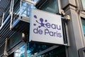 Sign and logo on the Eau de Paris headquarters, Paris, France Royalty Free Stock Photo