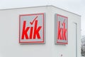 Sign with the logo of the German textile discount store chain KIK