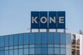 Sign and logo on the Kone building in Asnieres-sur-Seine, France Royalty Free Stock Photo