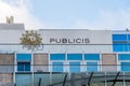 Sign and logo on Publicis headquarters on avenue des Champs-ElysÃ©es in Paris, France