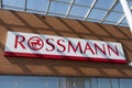 Sign with the logo of Rossmann company