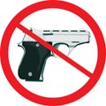 No Guns Allowed Sign. Weapons Banned. Vector Illustration Royalty Free Stock Photo