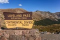 Sign at the Loveland pass in Colorado Royalty Free Stock Photo