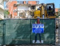 Sign with Mandatory Safety Rules at Demolition Site