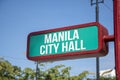 Sign of Manila City Hall on the street with blue sky Royalty Free Stock Photo