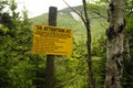 Sign At Marcy Dam Warning Hikers Of Bear Activity In The Area In