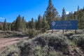 A sign marking the Boy Scouts' Log Cabin Wilderness Camp site Royalty Free Stock Photo