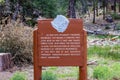 Sign marking where John Muir and President Theodore Roosevelt met on May 17, 1903 Royalty Free Stock Photo